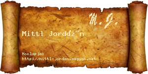 Mittl Jordán névjegykártya